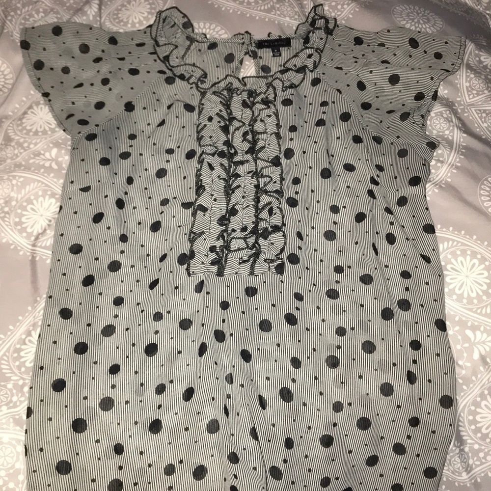 Polka dot and striped blouse